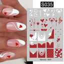 Floral Marble 3D Nail Stickers Spring Manicure Decals Set