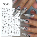 Floral Marble 3D Nail Stickers Spring Manicure Decals Set