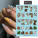 Floral Marble 3D Nail Stickers Spring Manicure Decals Set