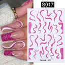 Floral Marble 3D Nail Stickers Spring Manicure Decals Set