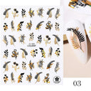 Floral Marble 3D Nail Stickers Spring Manicure Decals Set