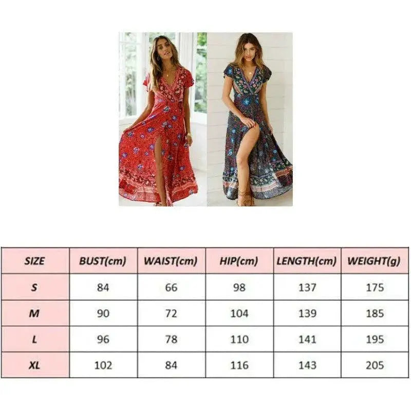 Floral Maxi Sundress Boho Chic Summer Beach Party Dress