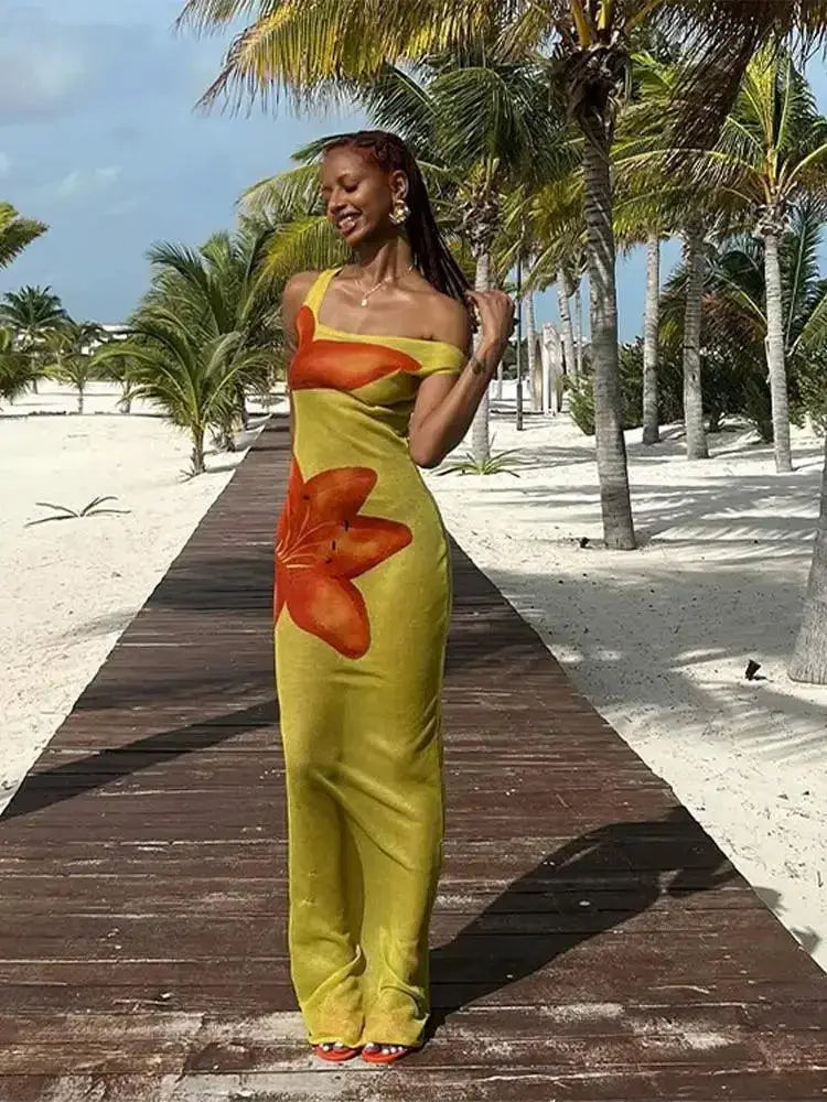 Floral Mesh Maxi Dress For Summer Statement Outfit