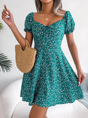 Floral Print A-Line Dress Chic Women's Fashion Essential