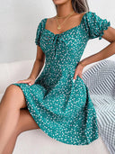 Floral Print A-Line Dress Chic Women's Fashion Essential