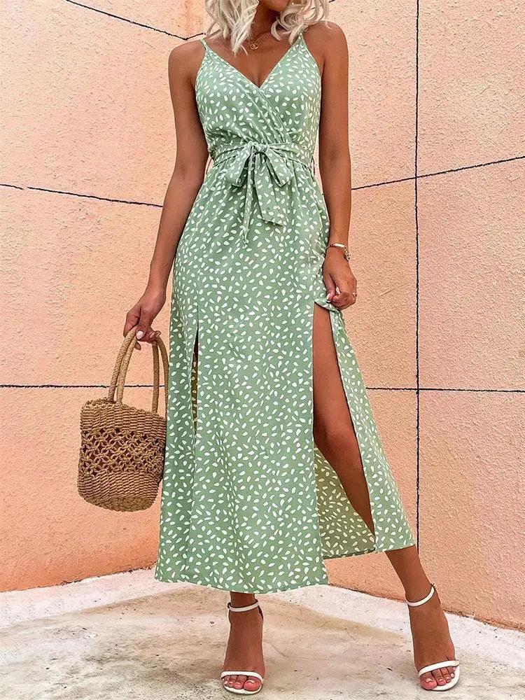 Floral Print Long Beach Dress For Women Sundress Casual