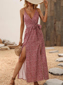 Floral Print Long Dress: Stylish Beach Sundress for Women