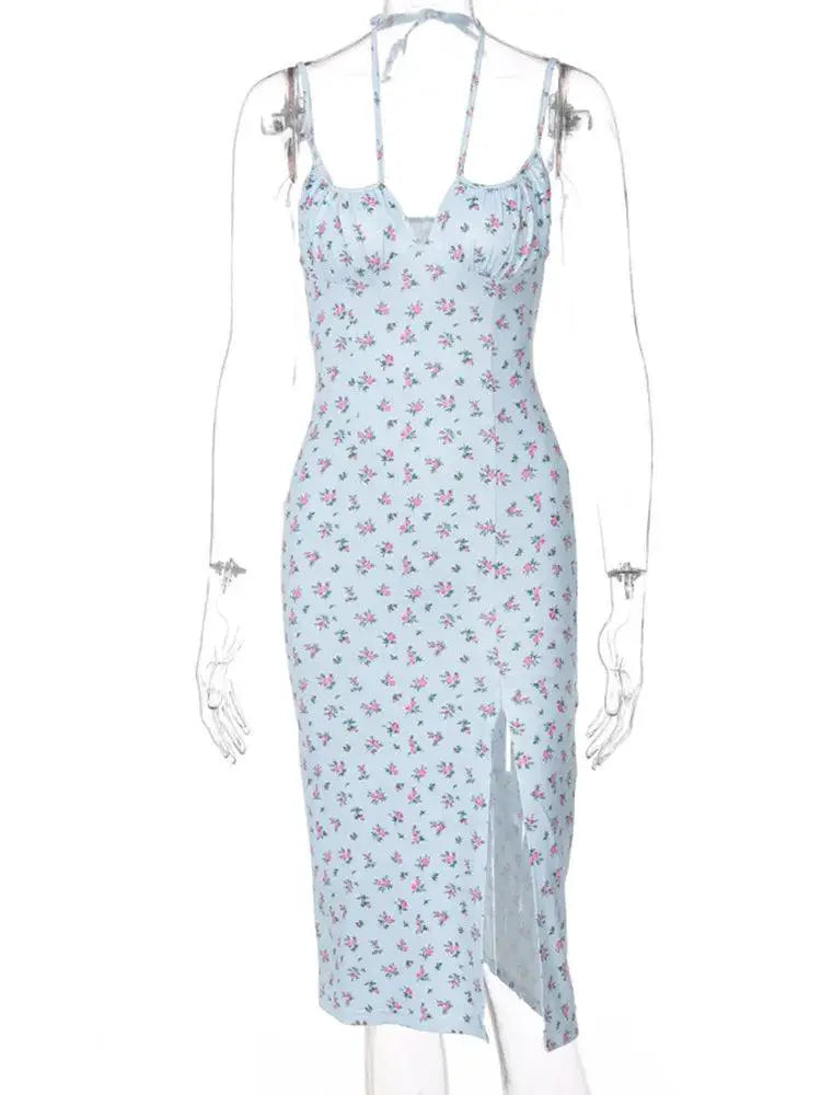 Floral Satin Maxi Dress Summer Elegance Trendy Style
