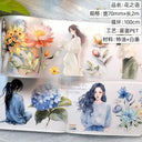 Flower Washi PET Tape for Elegant DIY Stickers Scrapbooking