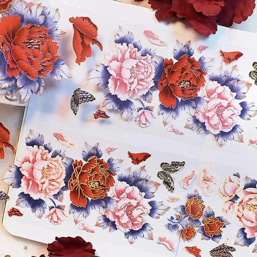 Flower Washi Tape For Elegant DIY Stickers And Scrapbooking