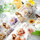 Flower Washi PET Tape for Elegant DIY Stickers Scrapbooking