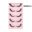 Fluffy Cat Eye 3D False Lashes Natural Glamour Eyes Set