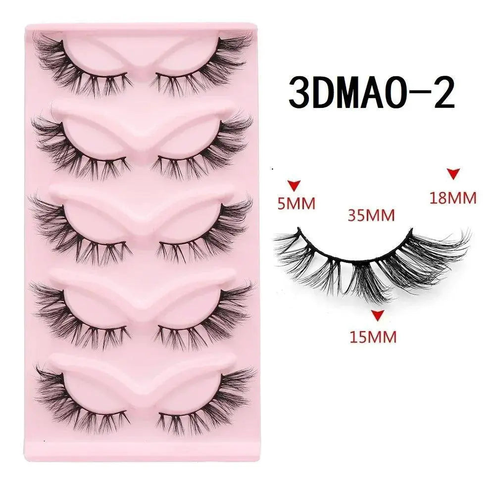 Fluffy Cat Eye 3D False Lashes Natural Glamour Set