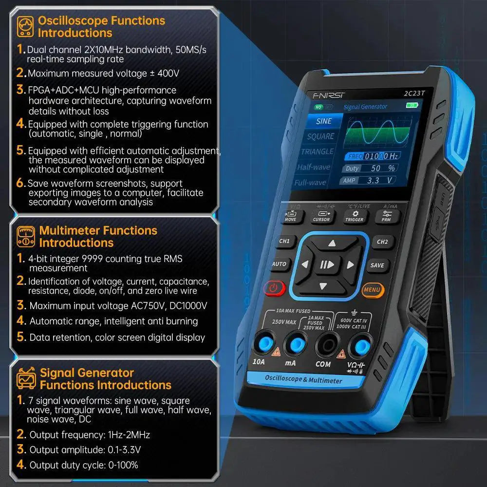 FNIRSI 3 In 1 Handheld Oscilloscope Multimeter Pro