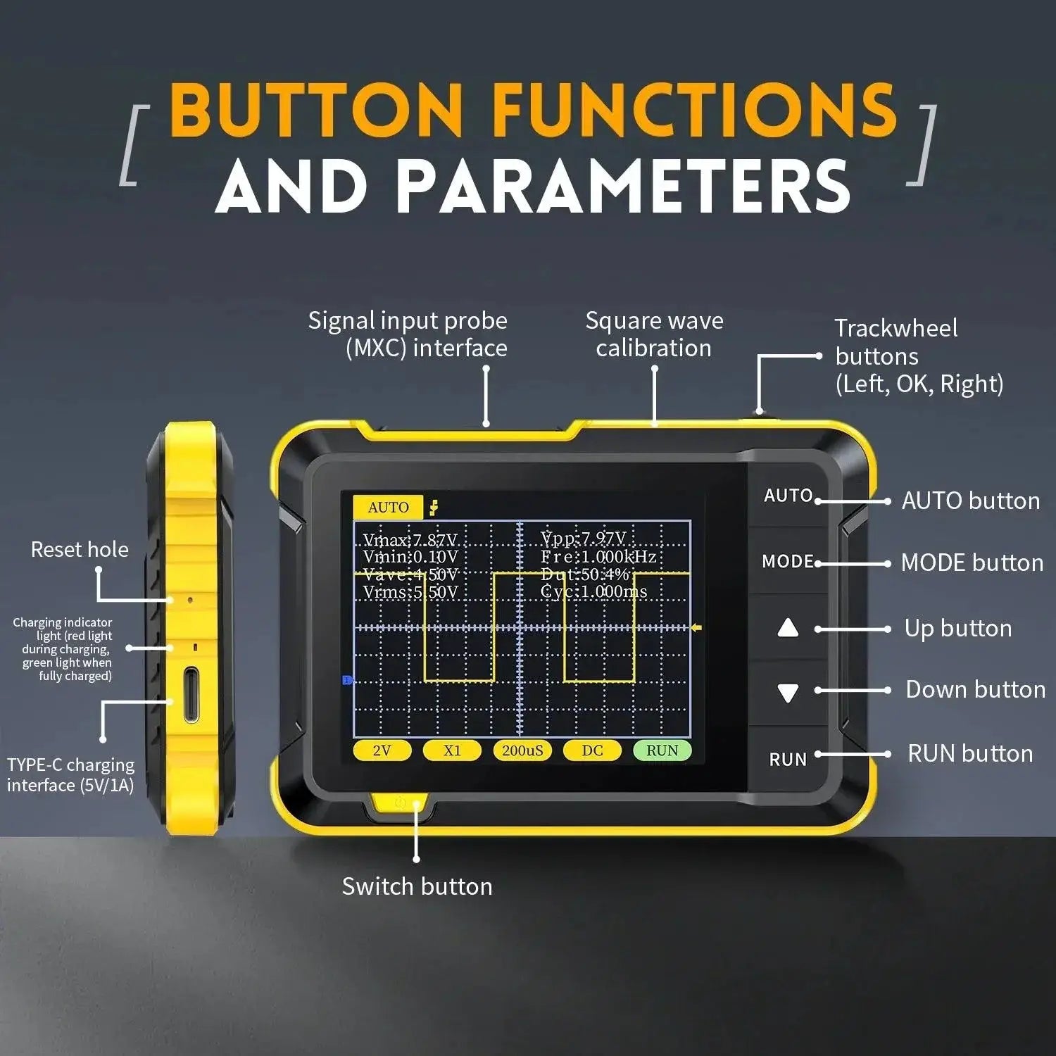 FNIRSI DSO152 Handheld Digital Oscilloscope Compact Tool