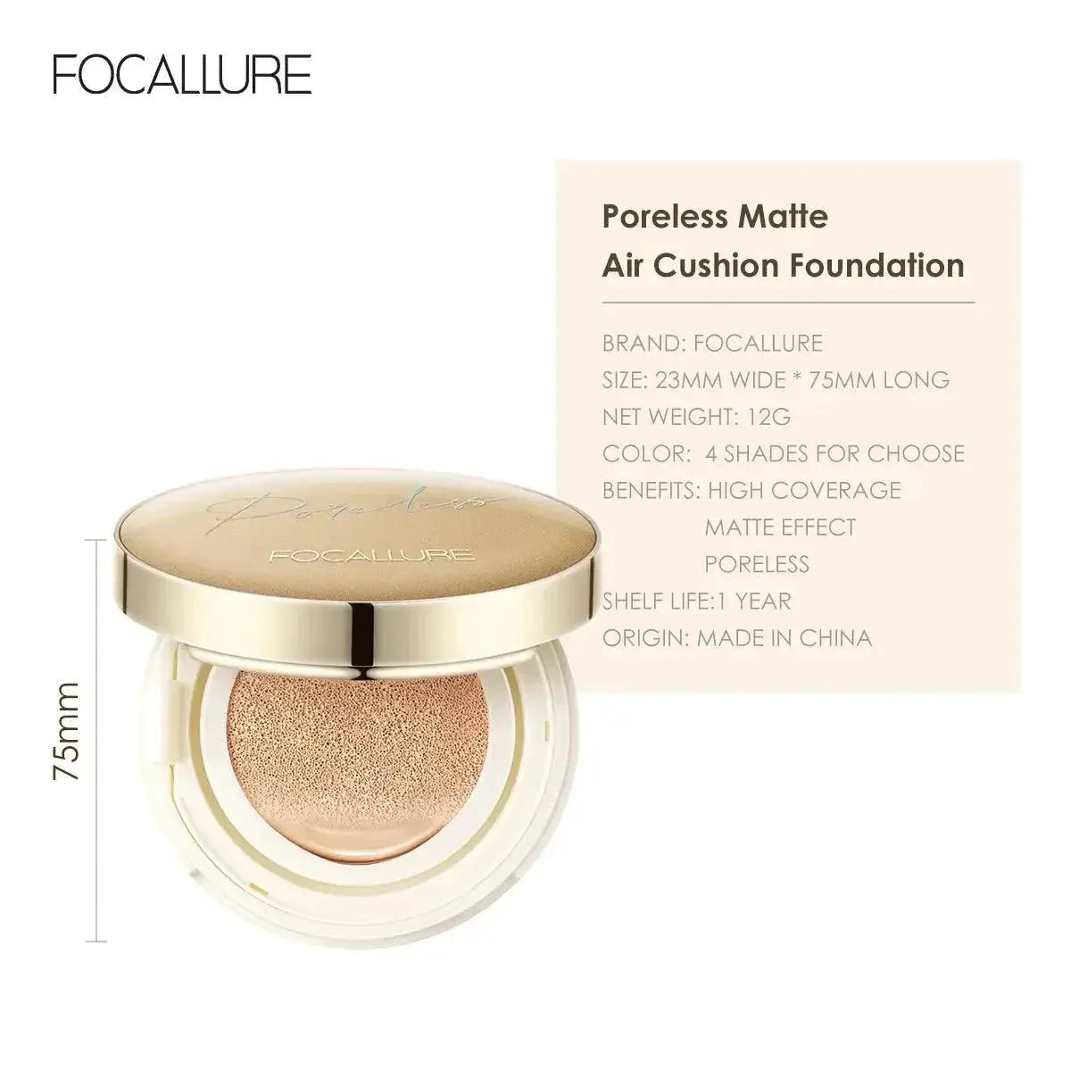 Focallure Ultimate Matte Air Cushion BB CC Cream Coverage