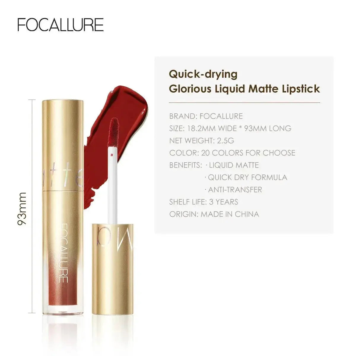 Focallure Velvet Matte Lipstick Set 20 Shades Hydrating