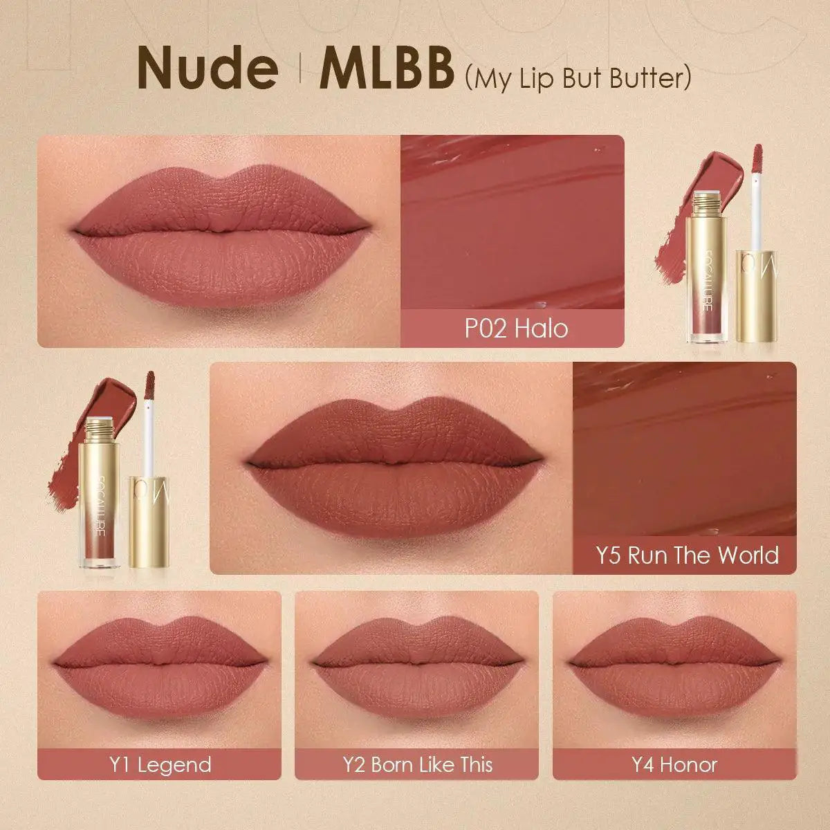 Focallure Velvet Matte Lipstick Set 20 Shades Hydrating