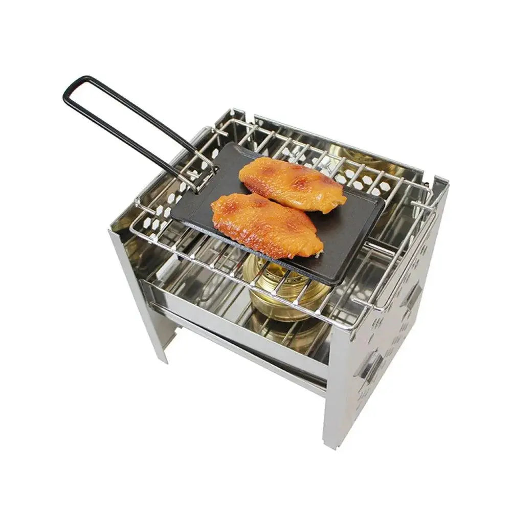 Foldable Portable Nonstick BBQ Grill Pan for Camping