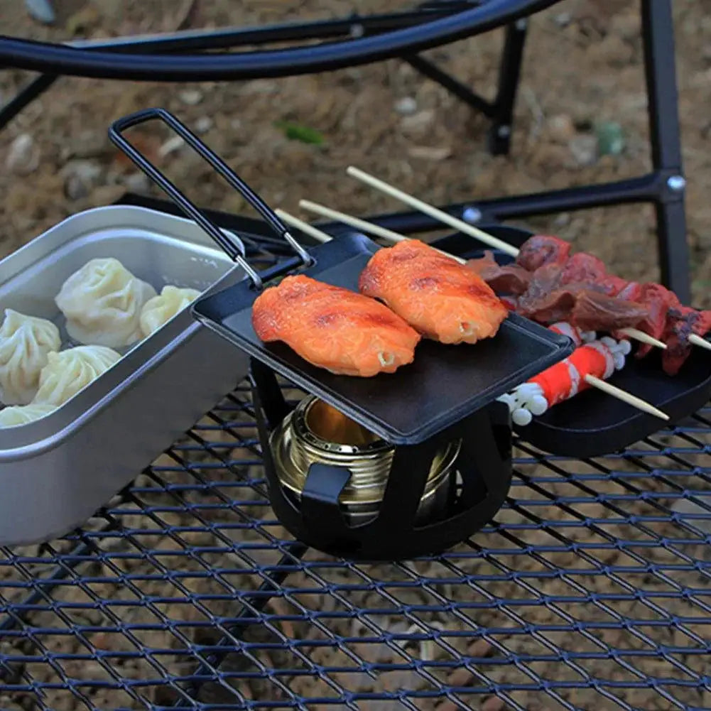 Foldable Portable Nonstick BBQ Grill Pan for Camping