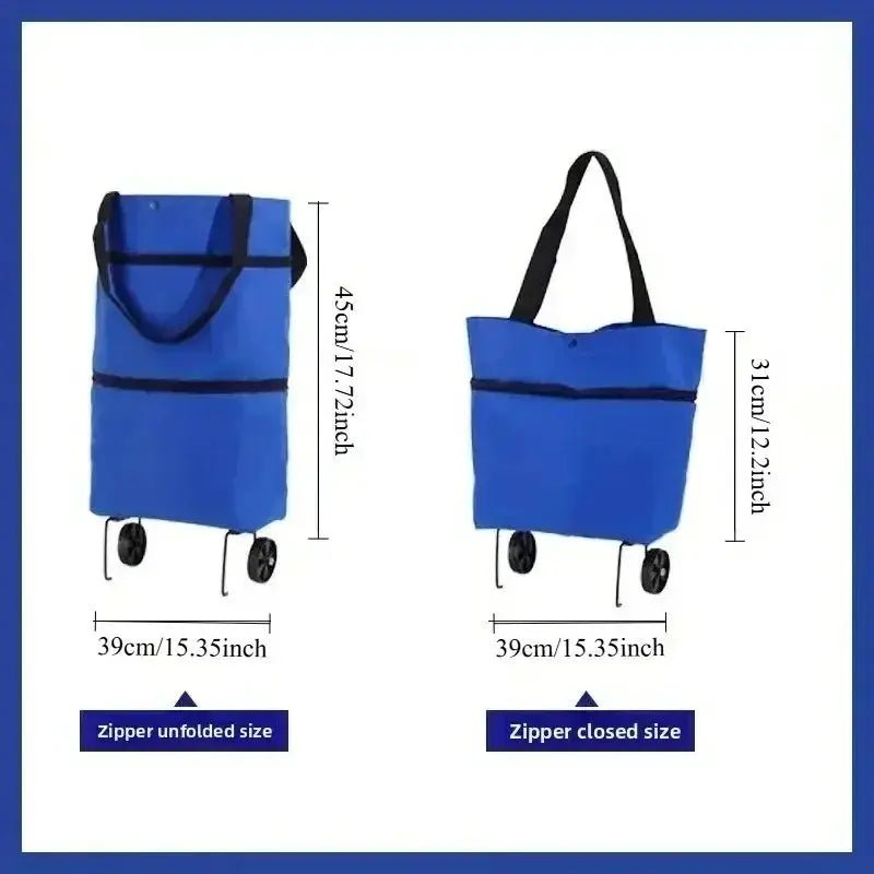 Foldable Portable Shopping Cart With Wheels Eco Friendly For Groceries