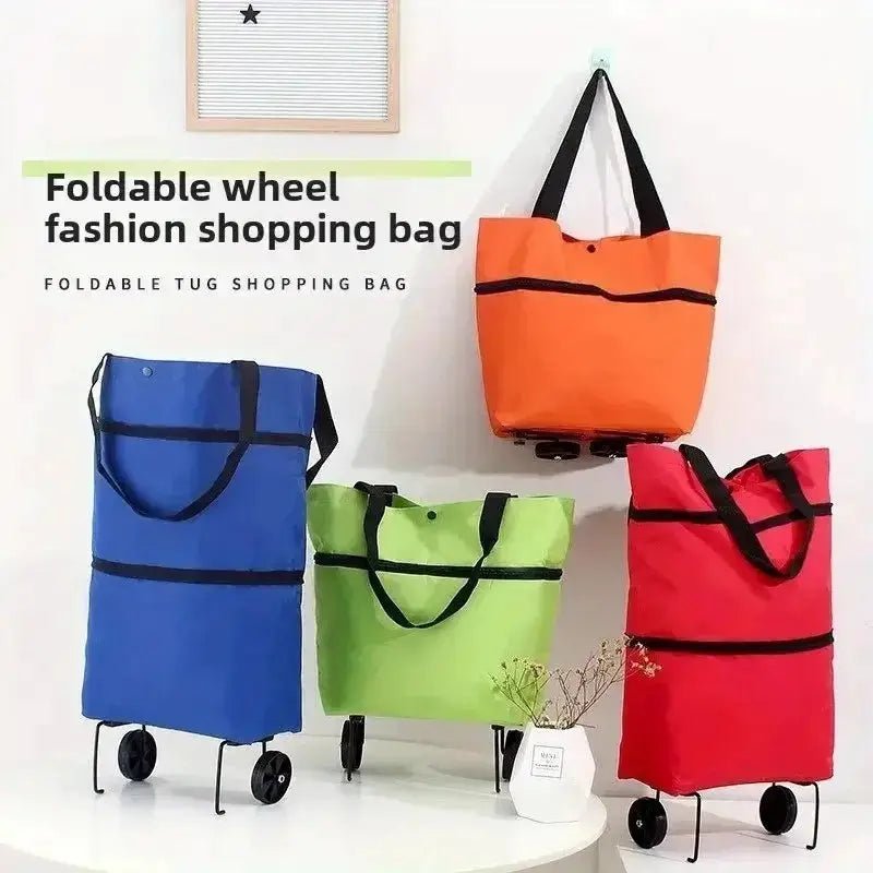 Foldable Portable Shopping Cart With Wheels for Home Errands Back Friendly
