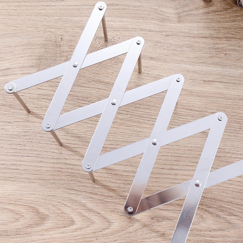 Foldable Retractable Stainless Steel Pot Lid Rack Organizer For Smaller Kitchens