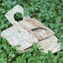 Foldable Woven Grass Rabbit Cage Bed Natural Habitat Toy