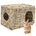 Foldable Woven Grass Rabbit Cage Bed Natural Habitat Toy