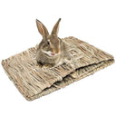 Foldable Woven Grass Rabbit Cage Bed Natural Habitat Toy