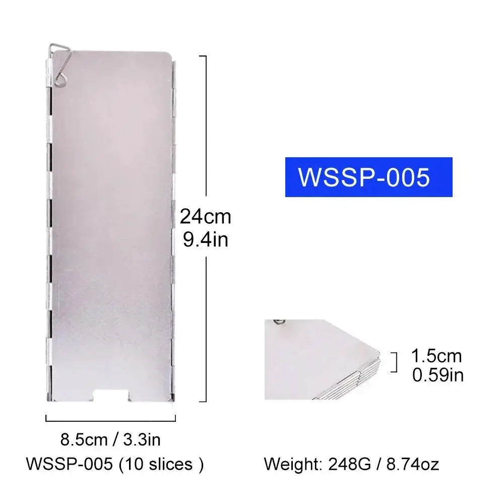 Portable Folding Aluminum Wind Shield for Camping Stove