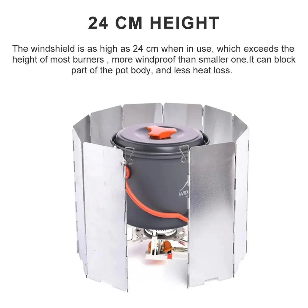 Portable Folding Aluminum Wind Shield for Camping Stove