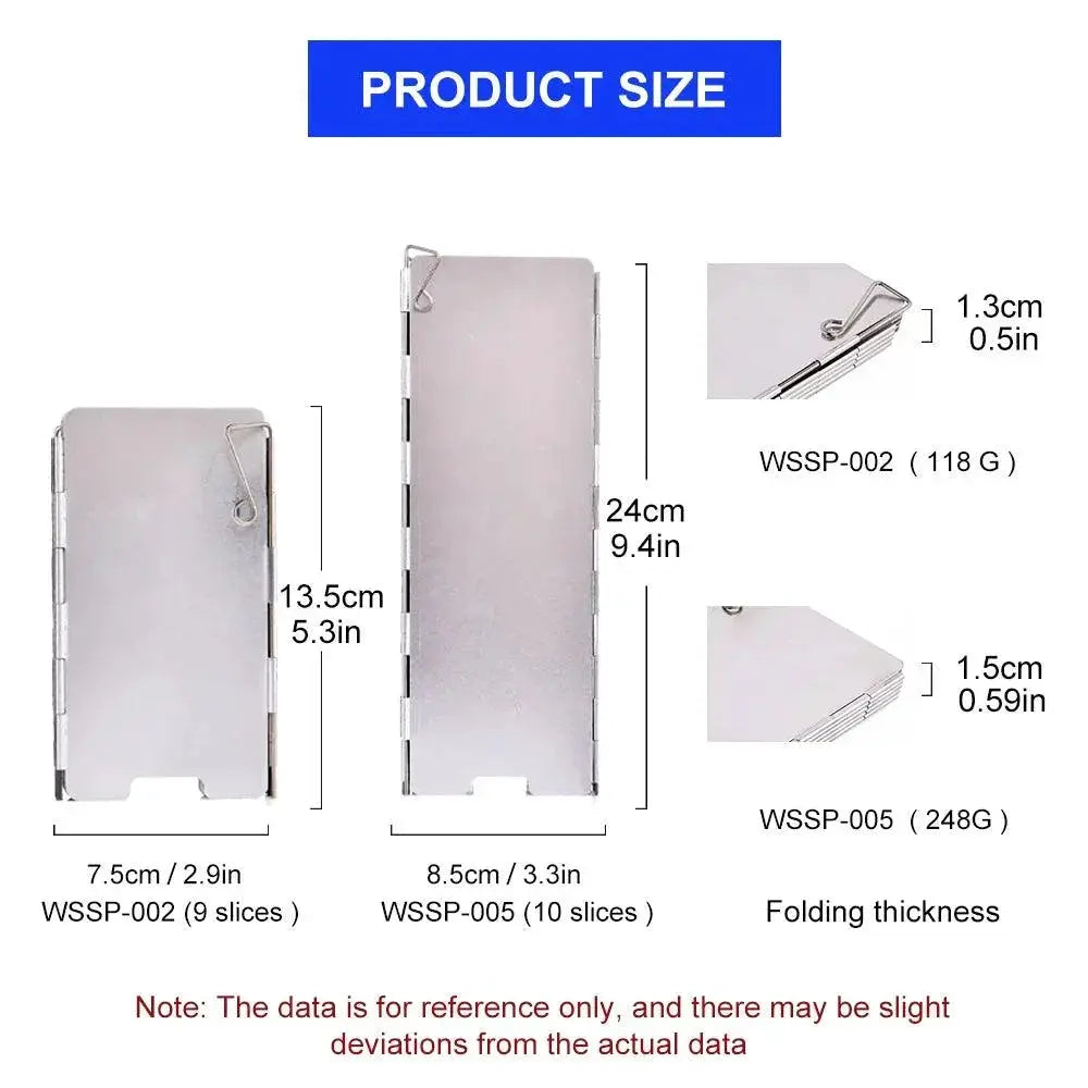 Portable Folding Aluminum Wind Shield for Camping Stove