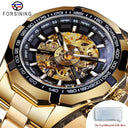 Forsining Stainless Steel Skeleton Watch Luxury Sport Wristwatch