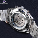 Forsining Stainless Steel Skeleton Watch Luxury Sport Wristwatch