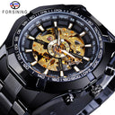 Forsining Stainless Steel Skeleton Watch Luxury Sport Wristwatch