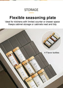 Four Layer Adjustable Spice Drawer Organizer for Jars and Bottles Spice Rack