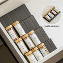 Four Layer Adjustable Spice Drawer Organizer for Jars and Bottles Spice Rack