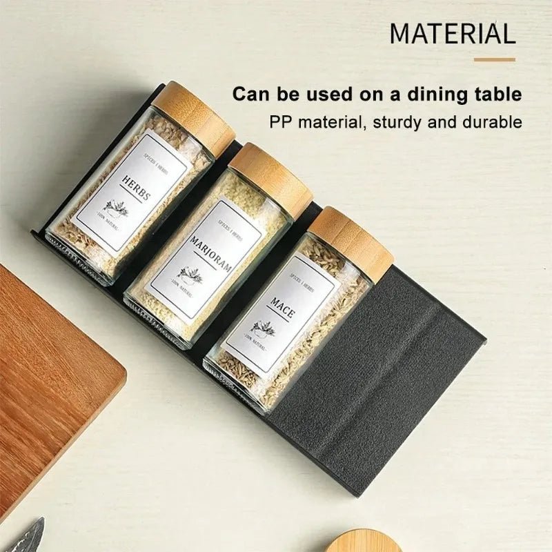 Four Layer Adjustable Spice Drawer Organizer for Jars and Bottles Spice Rack