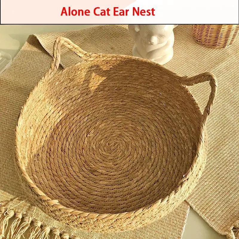 Four Seasons Woven Cat Bed With Removable Upholstery