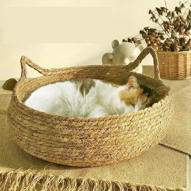 Four Seasons Woven Cat Bed With Removable Upholstery
