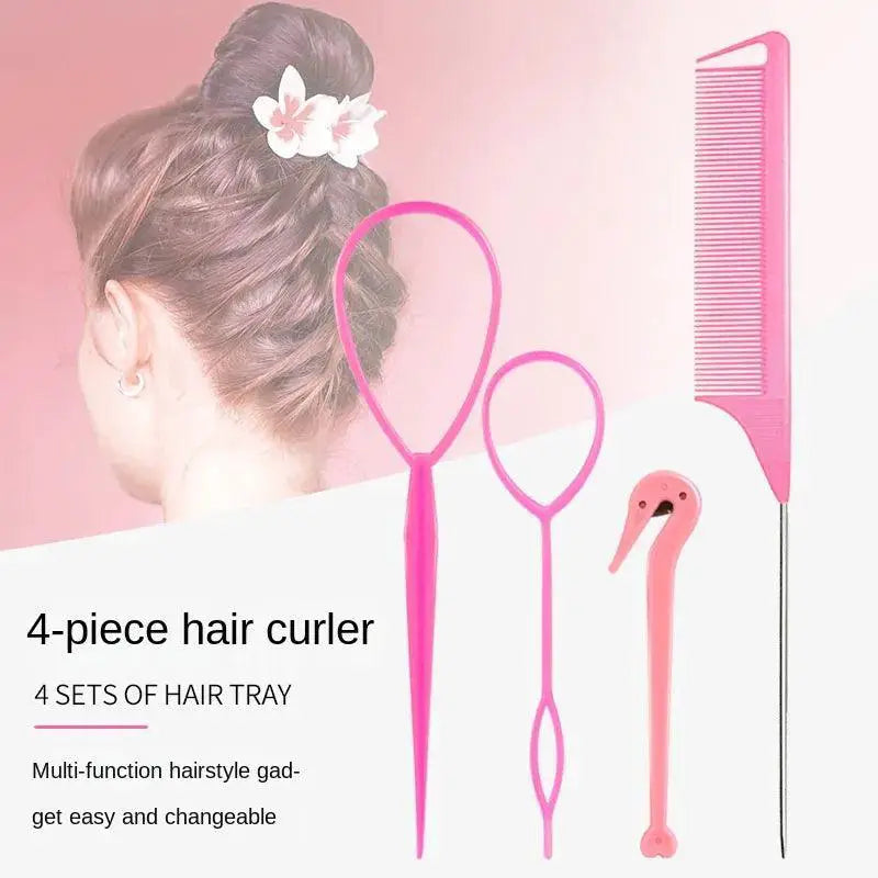 French Braid Hair Styling Kit With Elastic Bands Remover Pro