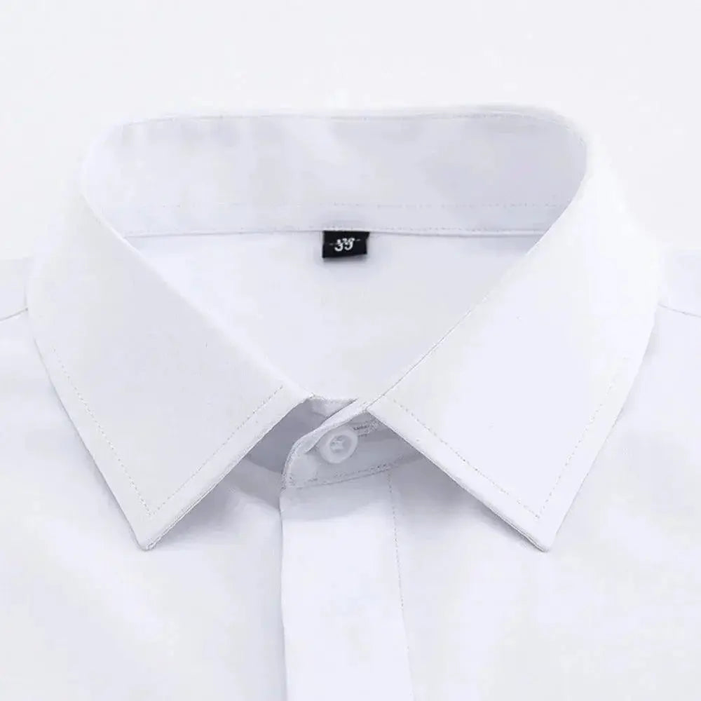 French Cuffs White Formal Shirt For Men's Office Attire