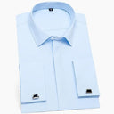 French Cuffs White Formal Shirt for Men's Office Attire