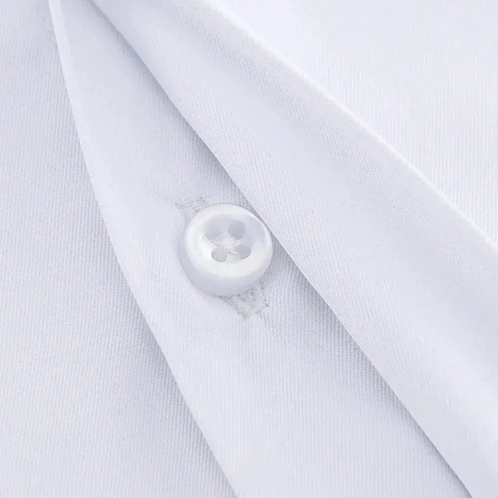 French Cuffs White Formal Shirt For Men's Office Attire