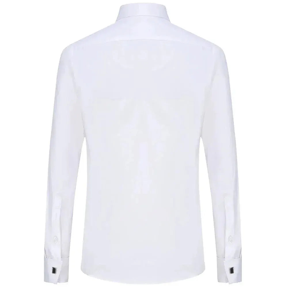 French Cuffs White Formal Shirt For Men's Office Attire