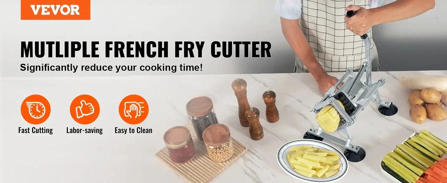 VEVOR French Fry Cutter Potato Slicer With Stainless Blades