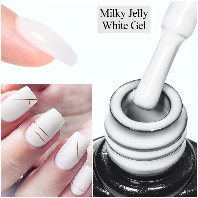 French Gel Varnish Kit Milky White Polish Salon Quality