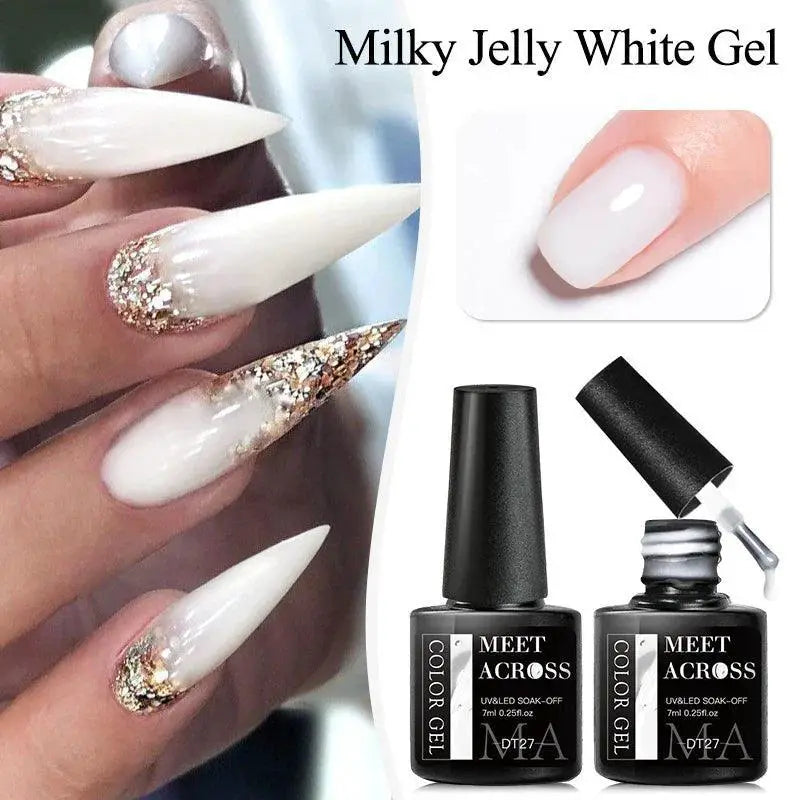 French Gel Varnish Kit Milky White Polish Salon Quality