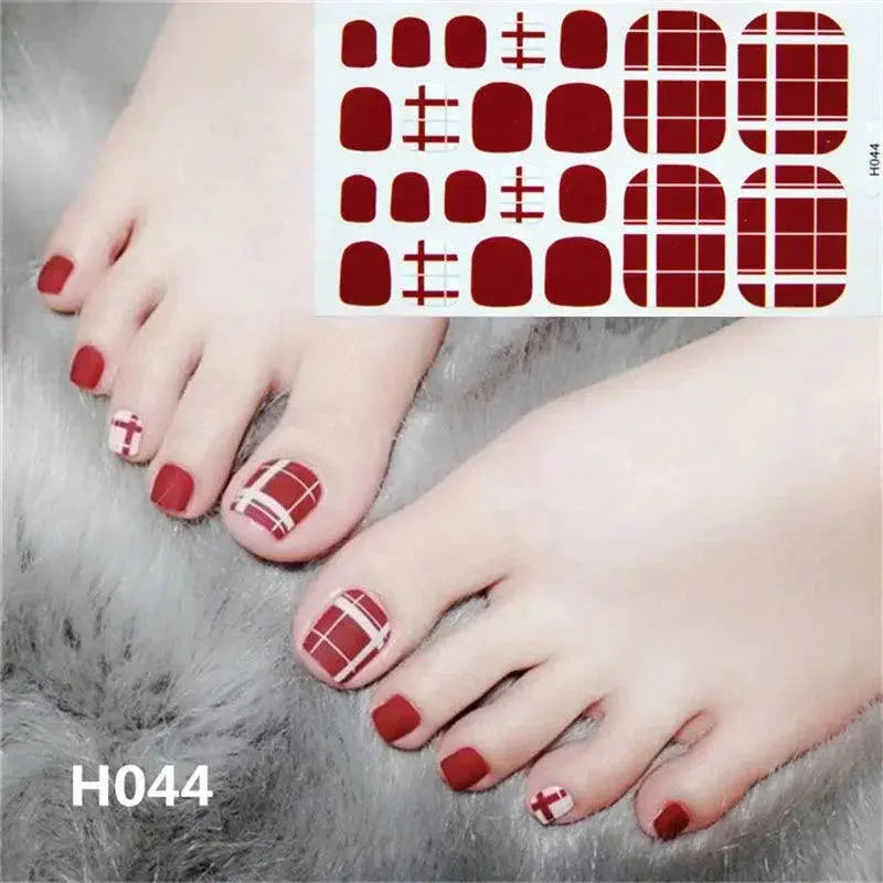 French Glam Toenail Sticker Set Glitter Sequins Wraps